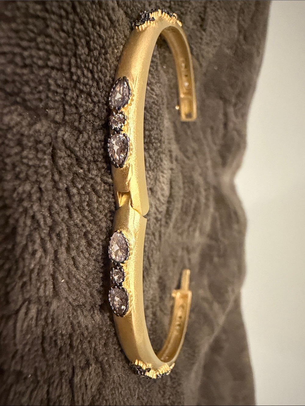 Gold-Tone Crystal Accent Women's Bangle Bracelet - Picture 5 of 5